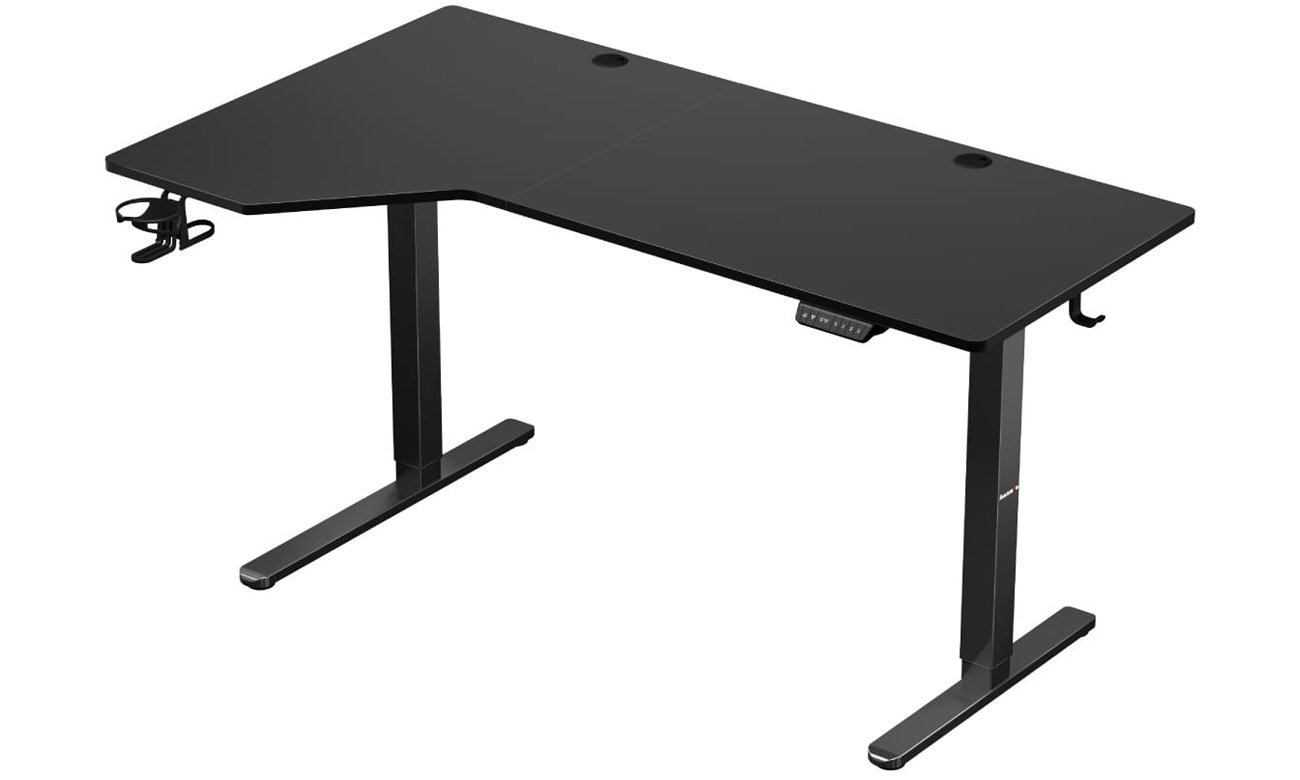 Biurko Huzaro Hero 9.1 Black z elektryczną regulacją - Widok od przodu pod kątem