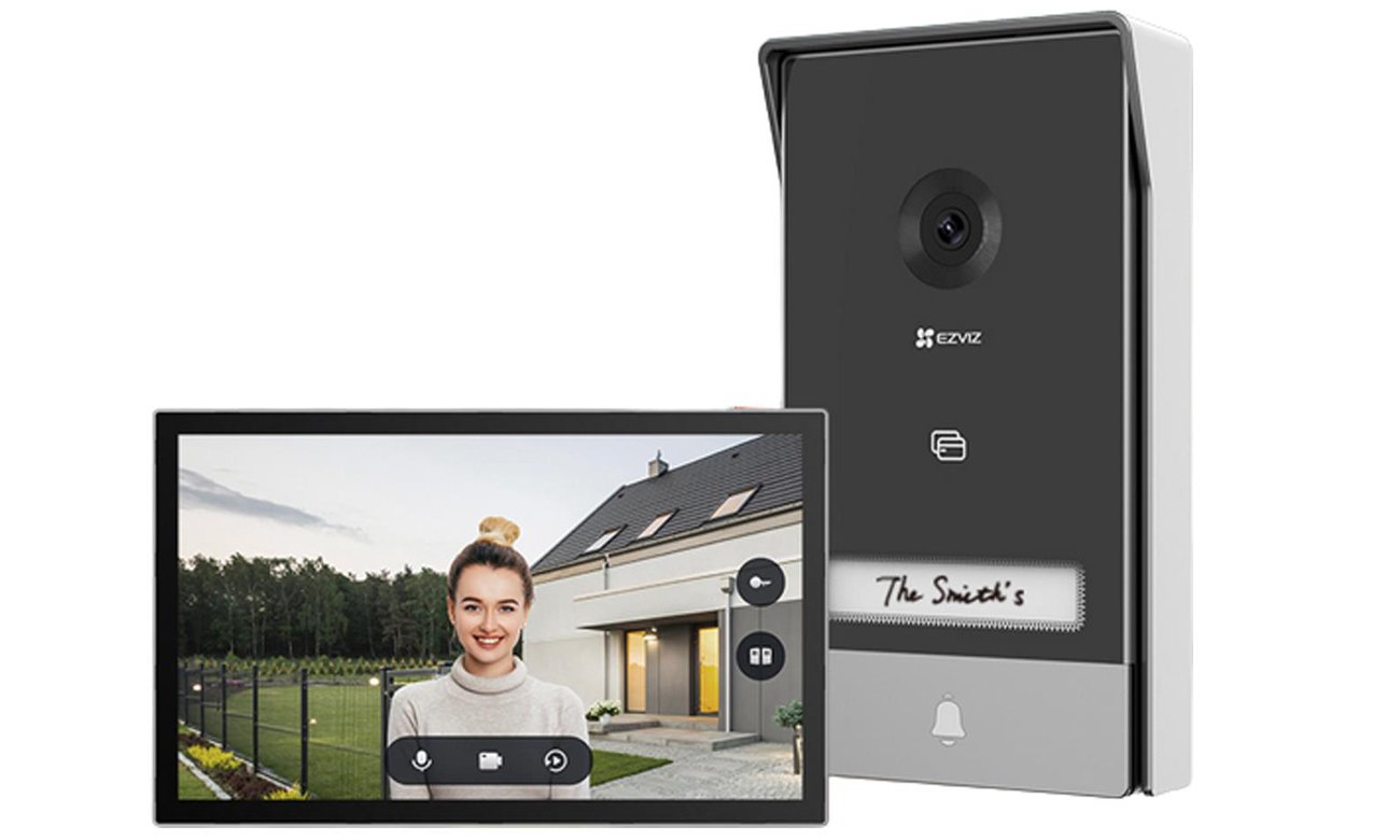 Inteligentny wideodomofon EZVIZ HP7 wraz z wewnętrznym ekranem - Widok od przodu pod kątem