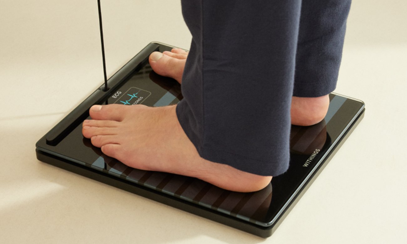 Inteligentna waga Withings Body Scan Czarna - 6-odprowadzeniowe EKG i pomiar prędkości fali tętna