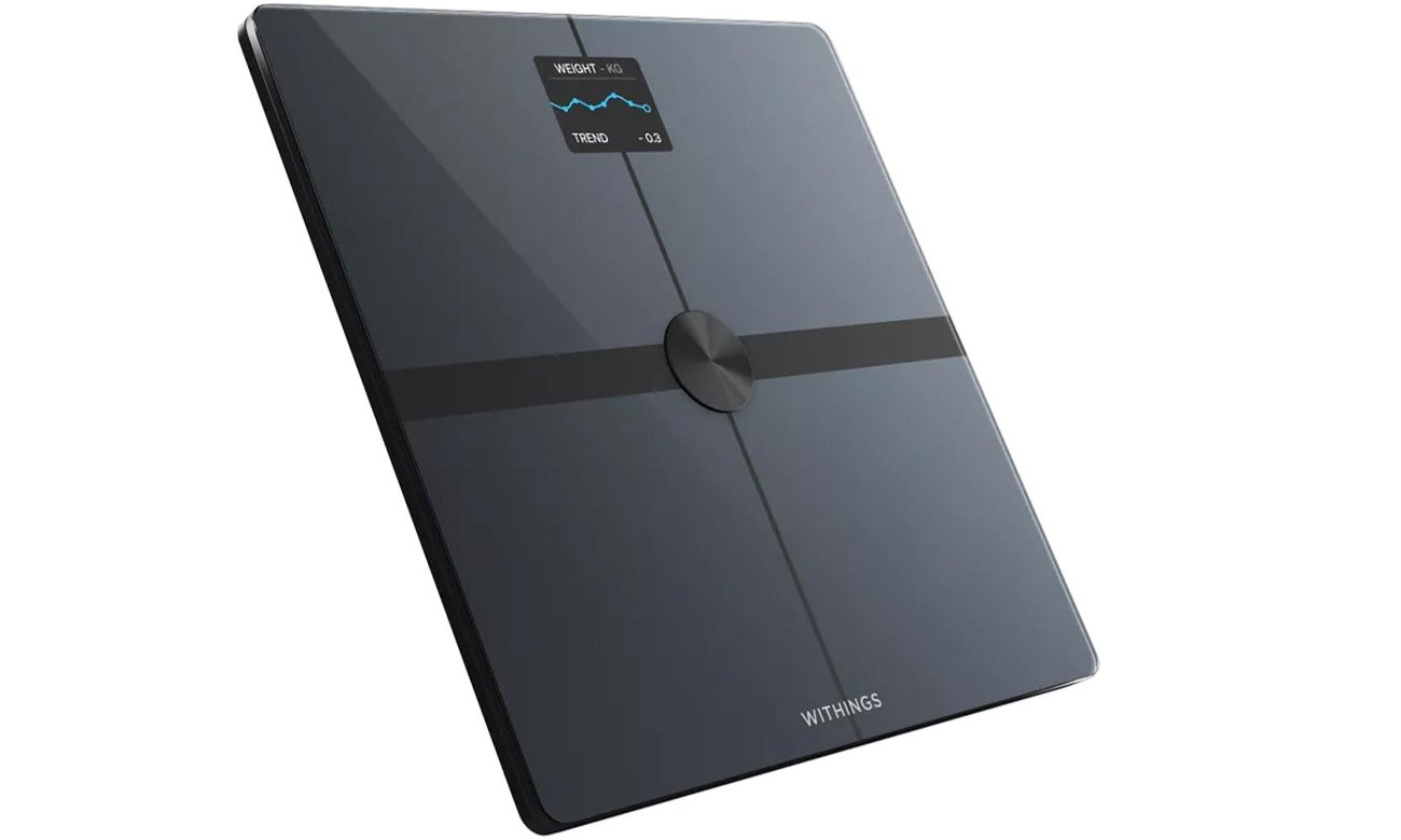Inteligentna waga Withings Body Smart Czarna - Widok od przodu pod kątem