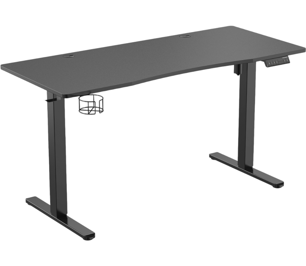 Biurko elektryczne Silver Monkey ED-140 Black - Widok od przodu pod kątem