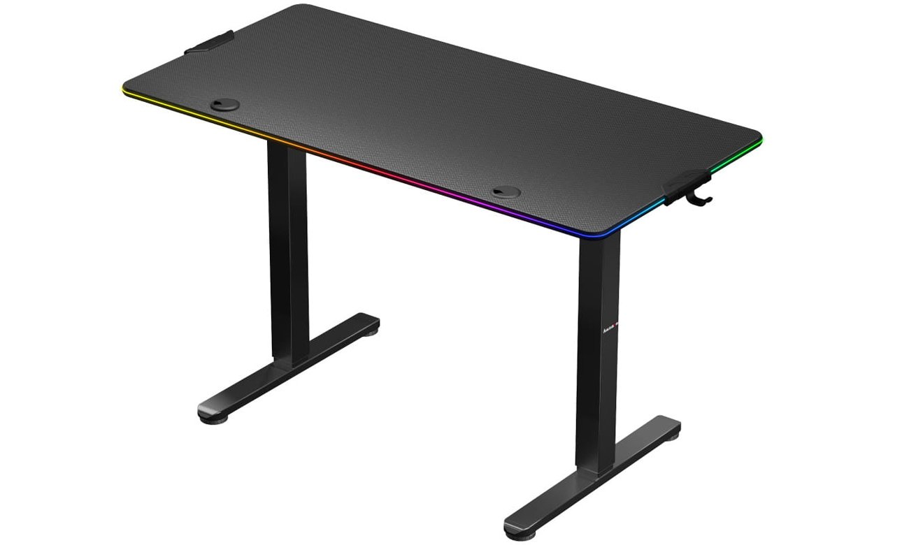 Biurko Huzaro Hero 8.2 RGB z elektryczną regulacją - Widok od przodu pod kątem