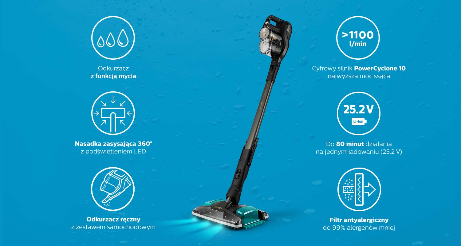 Główne przewagi odkurzacza Philips Aqua Plus