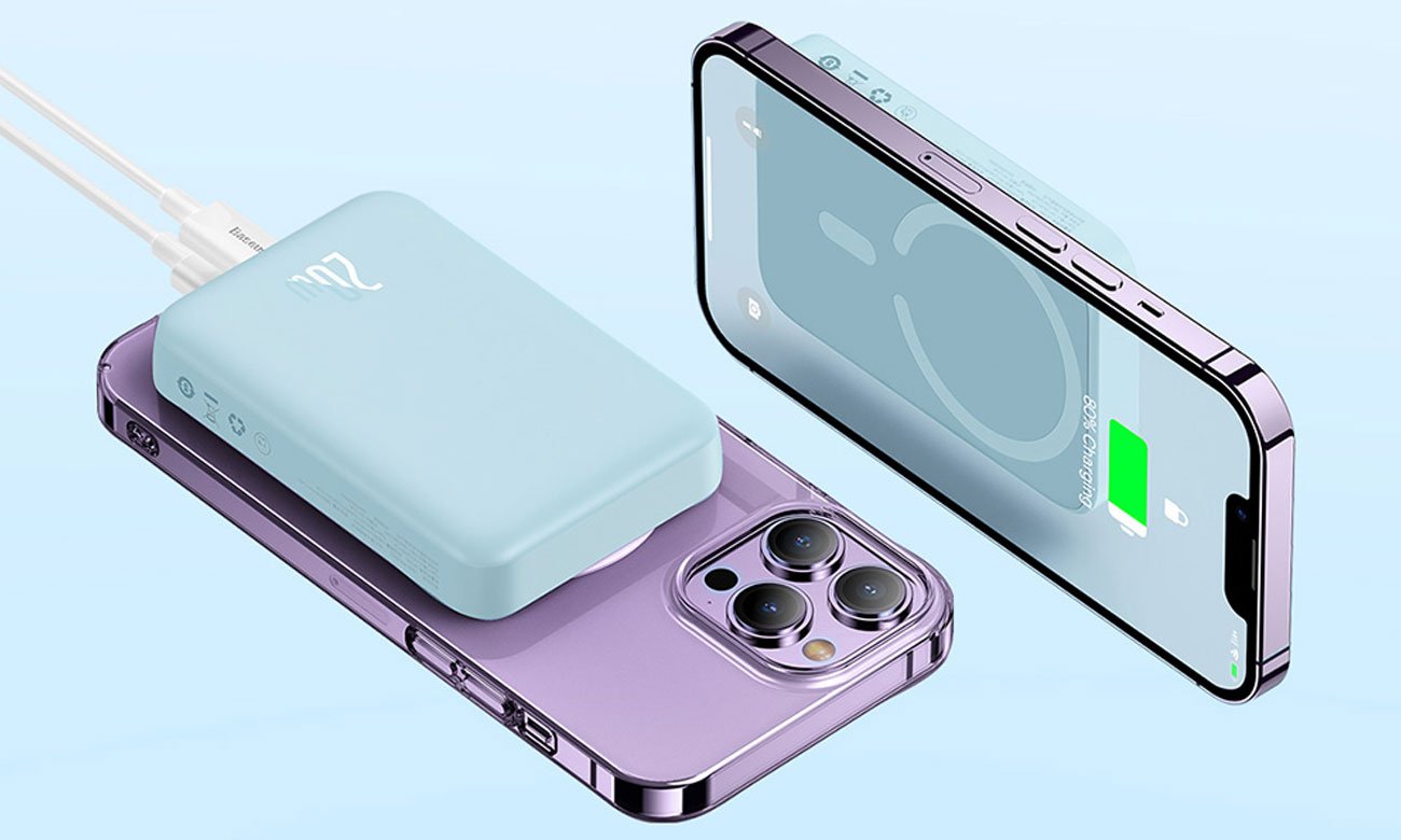 Baseus Magnetic Mini Wireless Charging Power Bank 20W 10000mAh połączenie magnetyczne