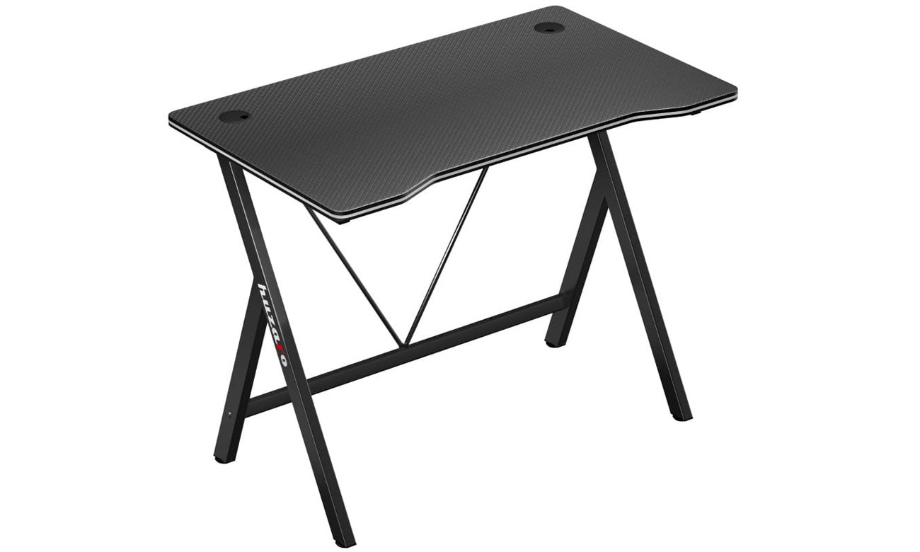 Biurko gamingowe Huzaro Hero 1.4 Black - Widok od przodu pod kątem