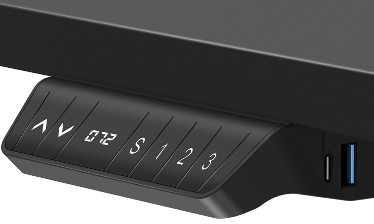 Biurko gamingowe Huzaro Hero 9.5 Black (elektryczna regulacja) - Panel sterowania LED i złącza USB