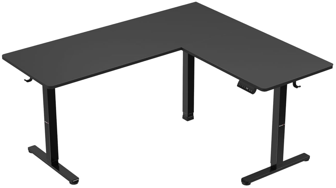 Biurko gamingowe Huzaro Hero 9.5 Black (elektryczna regulacja) - Widok od przodu pod kątem