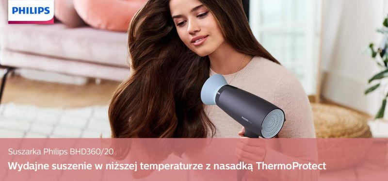Philips Suszenie w niższej temperaturze w trosce o Twoje włosy