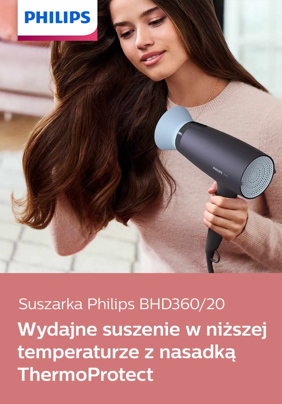 Philips Suszenie w niższej temperaturze w trosce o Twoje włosy