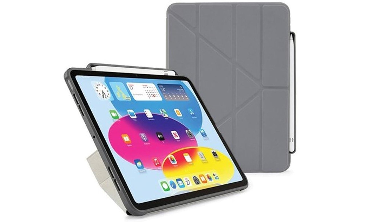 Etui Pipetto Origami Pencil Case do iPad 2022 (10. gen.) dark grey