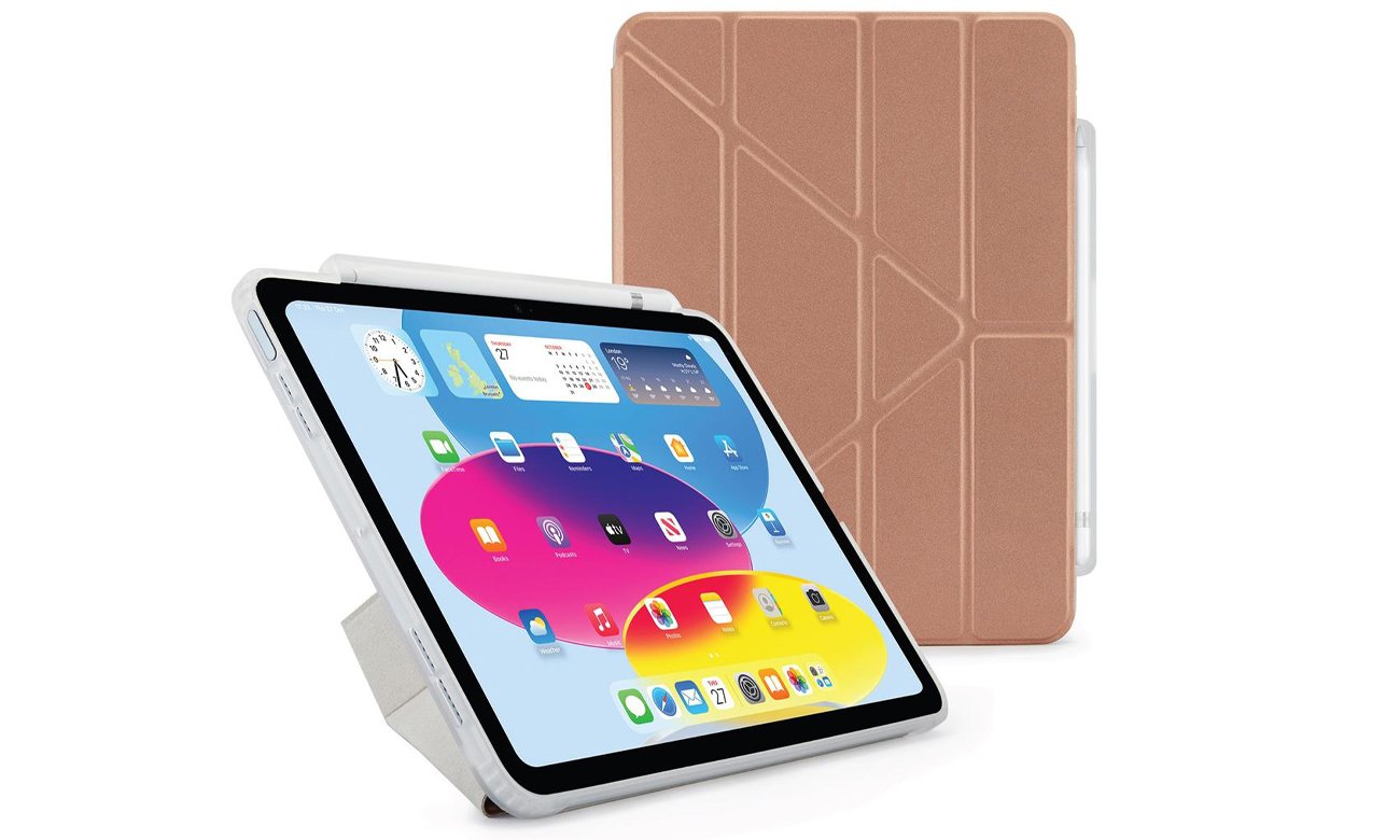 Etui Pipetto Origami Pencil Case do iPad 2022 (10. gen.) rose gold