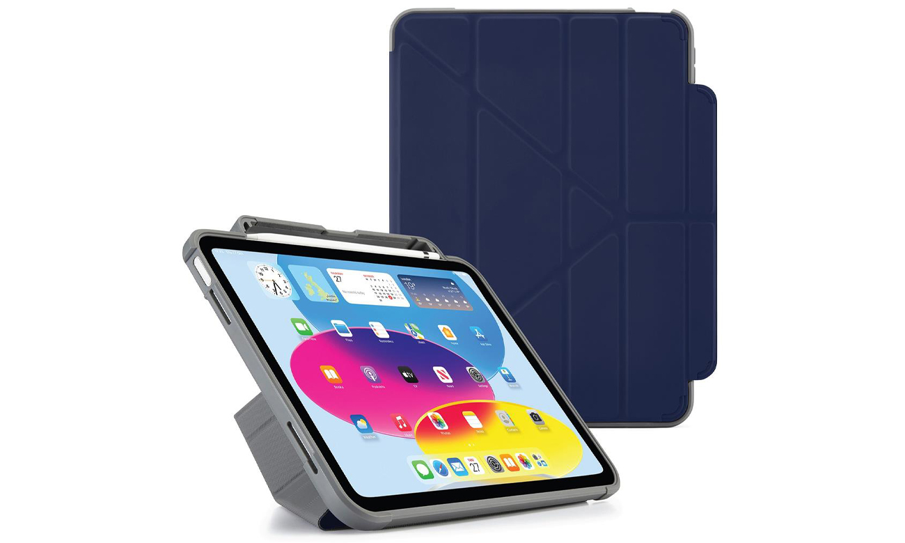 Etui Pipetto Origami Pencil Shield do iPad 2022 (10. gen.) dark blue