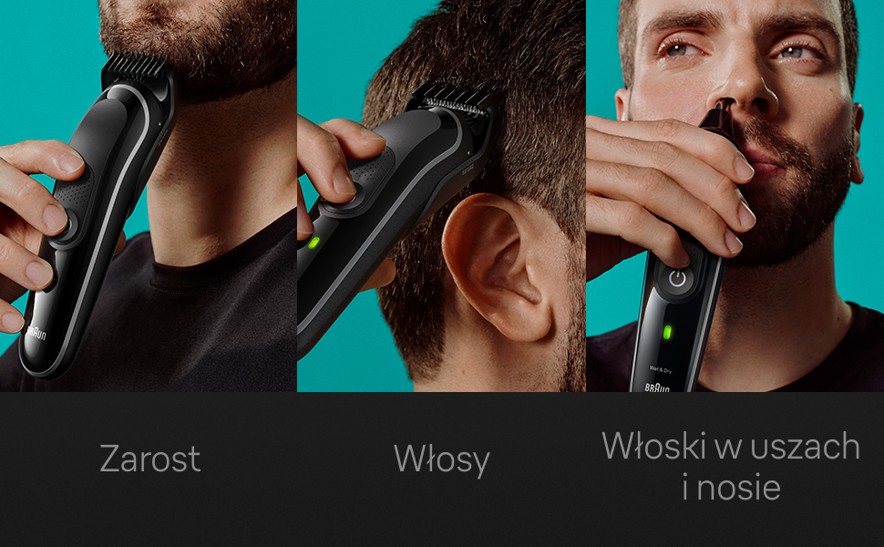 Zarost. Włosy. Włoski w uszach i nosie.