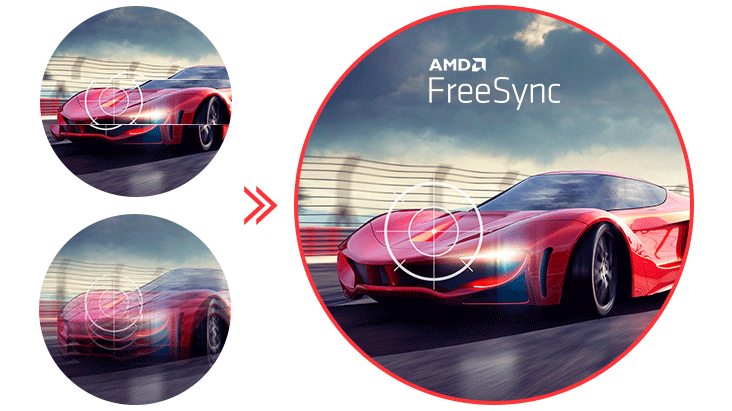 Technologia AMD FreeSync zapewnia płynny obraz w dynamicznych scenach.