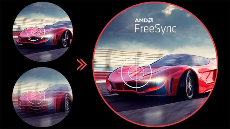 Technologia AMD FreeSync zapewnia stabilny obraz podczas dynamicznych scen.