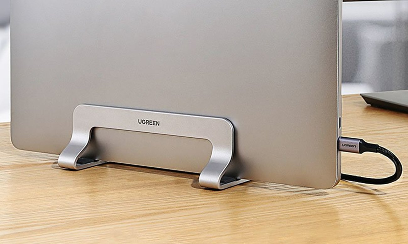 UGREEN Aluminiowy pionowy uchwyt na laptopa z urządzeniem