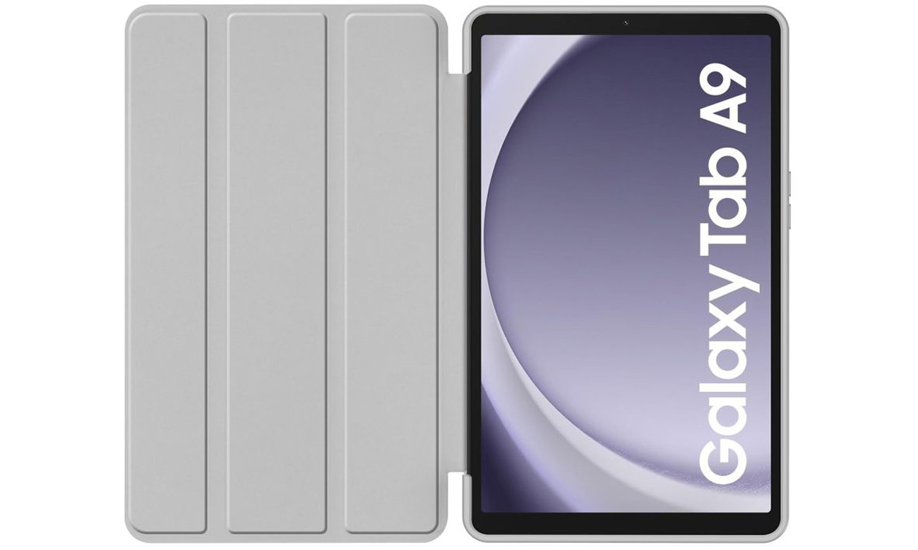 Otwarte etui Tech-Protect SmartCase do Samsung Galaxy Tab A9 w szarym kolorze