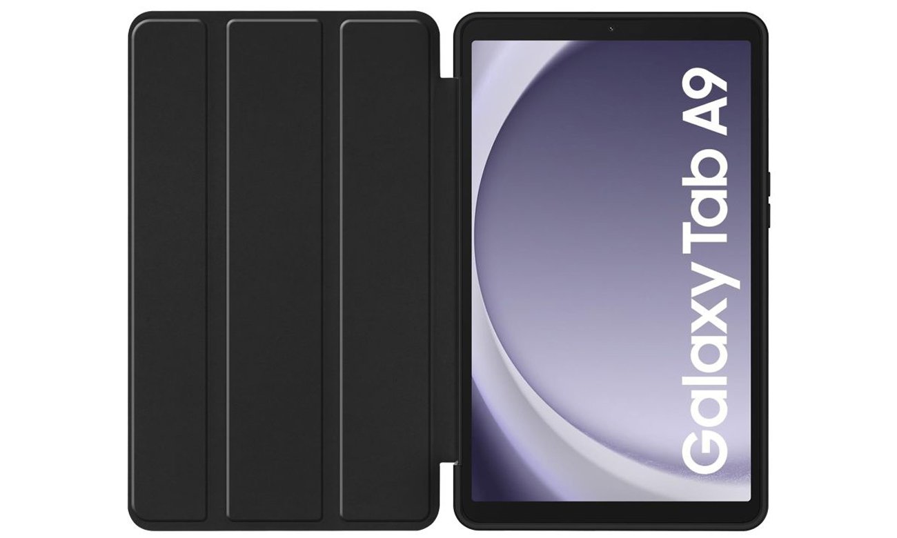 Otwarte etui Tech-Protect SmartCase do Samsung Galaxy Tab A9 w czarnym kolorze