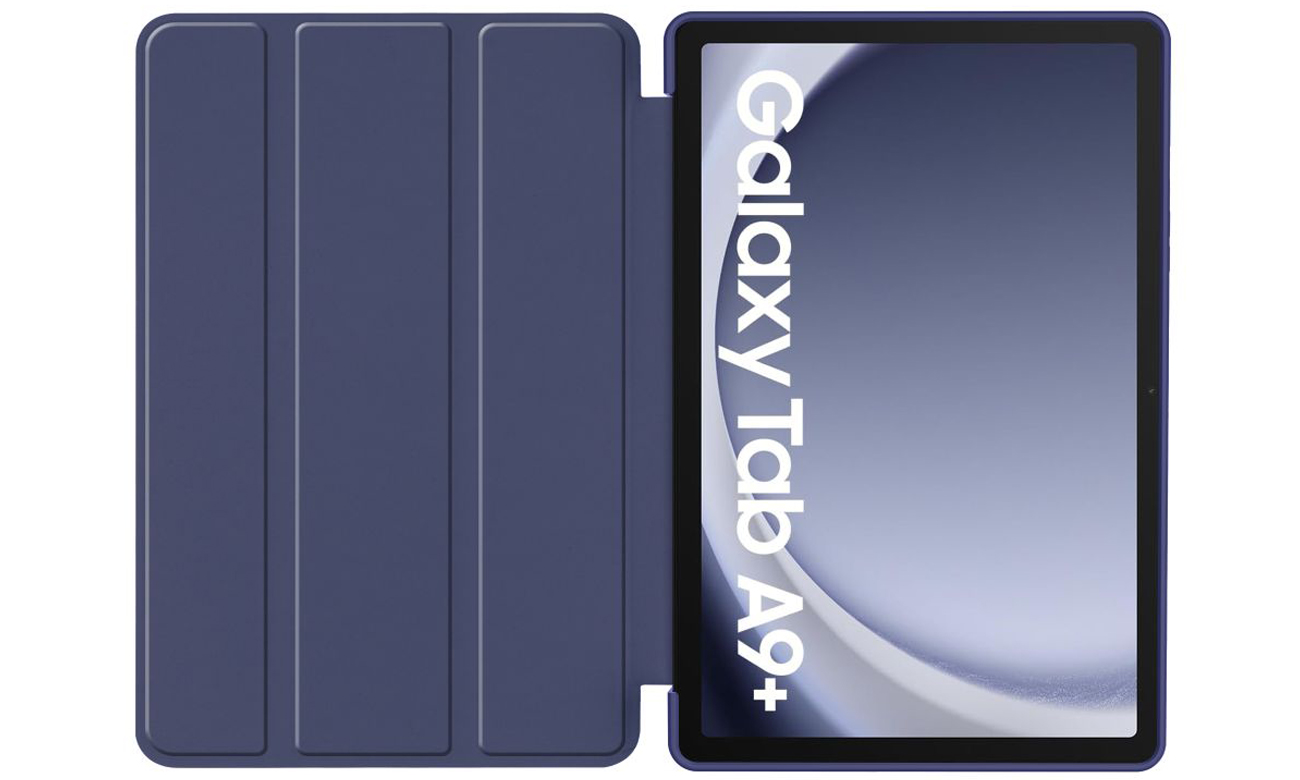 Otwarte etui Tech-Protect SmartCase do Samsung Galaxy Tab A9+ w granatowym kolorze