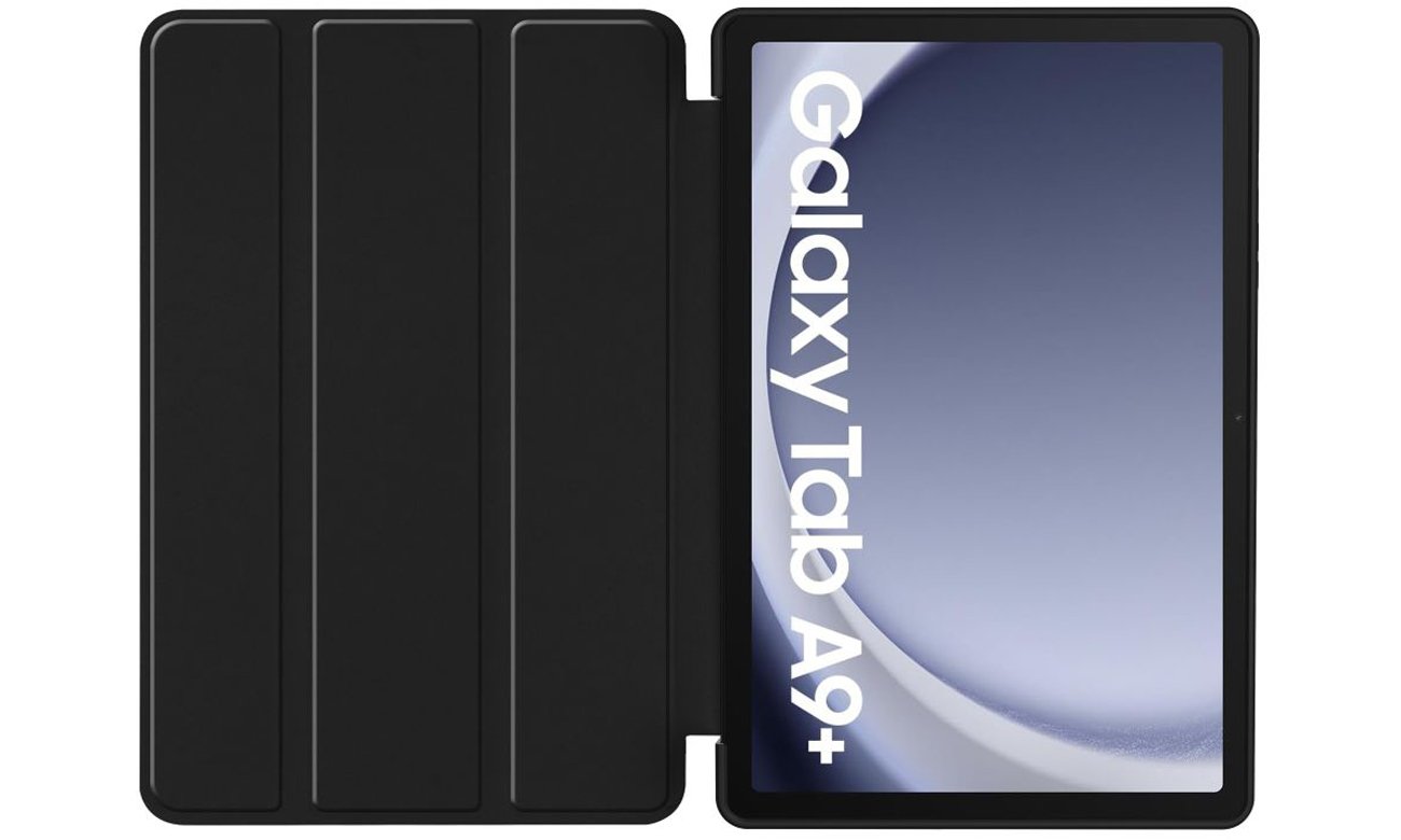 Otwarte etui Tech-Protect SmartCase do Samsung Galaxy Tab A9+ w czarnym kolorze