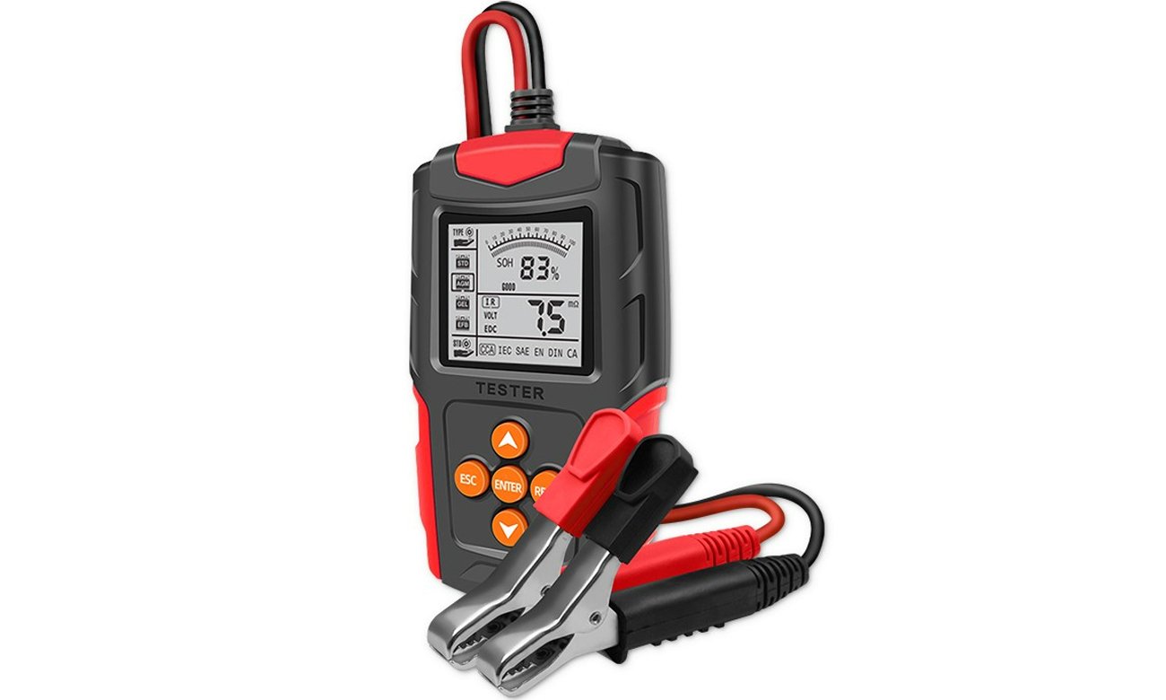 Cyfrowy tester akumulatora Qoltec LCD/12V/24V/3Ah-200Ah
