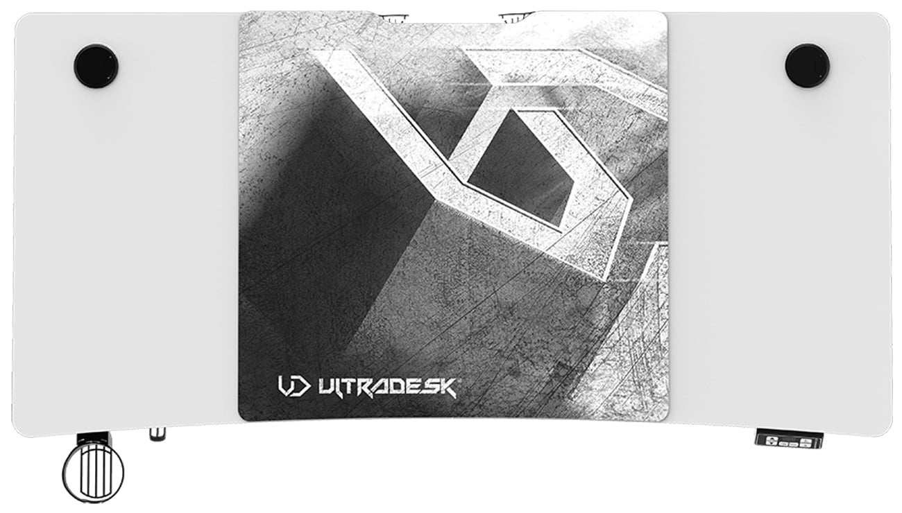 Biurko gamingowe Ultradesk Level V2 Białe - Widok od góry