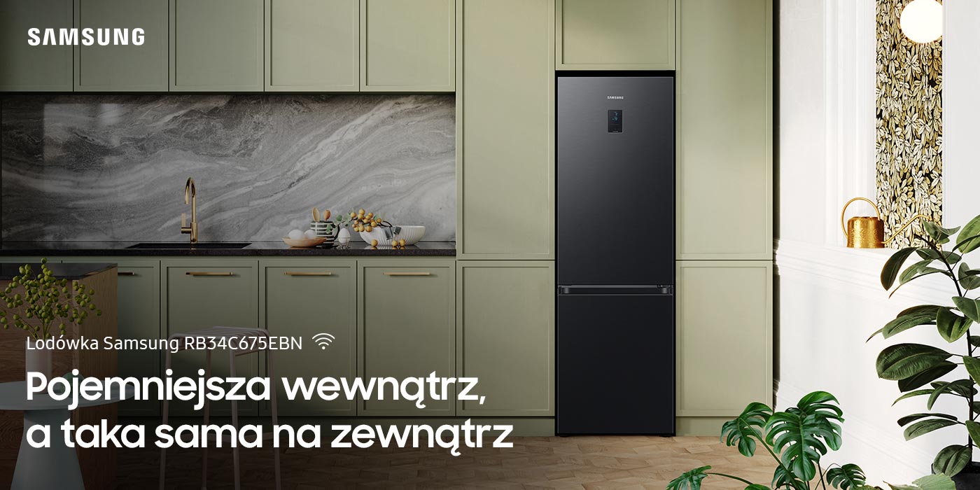 Ciemna lodówka Samsung Grand+ RB34C675EBN z panelem sterowania - Neonet