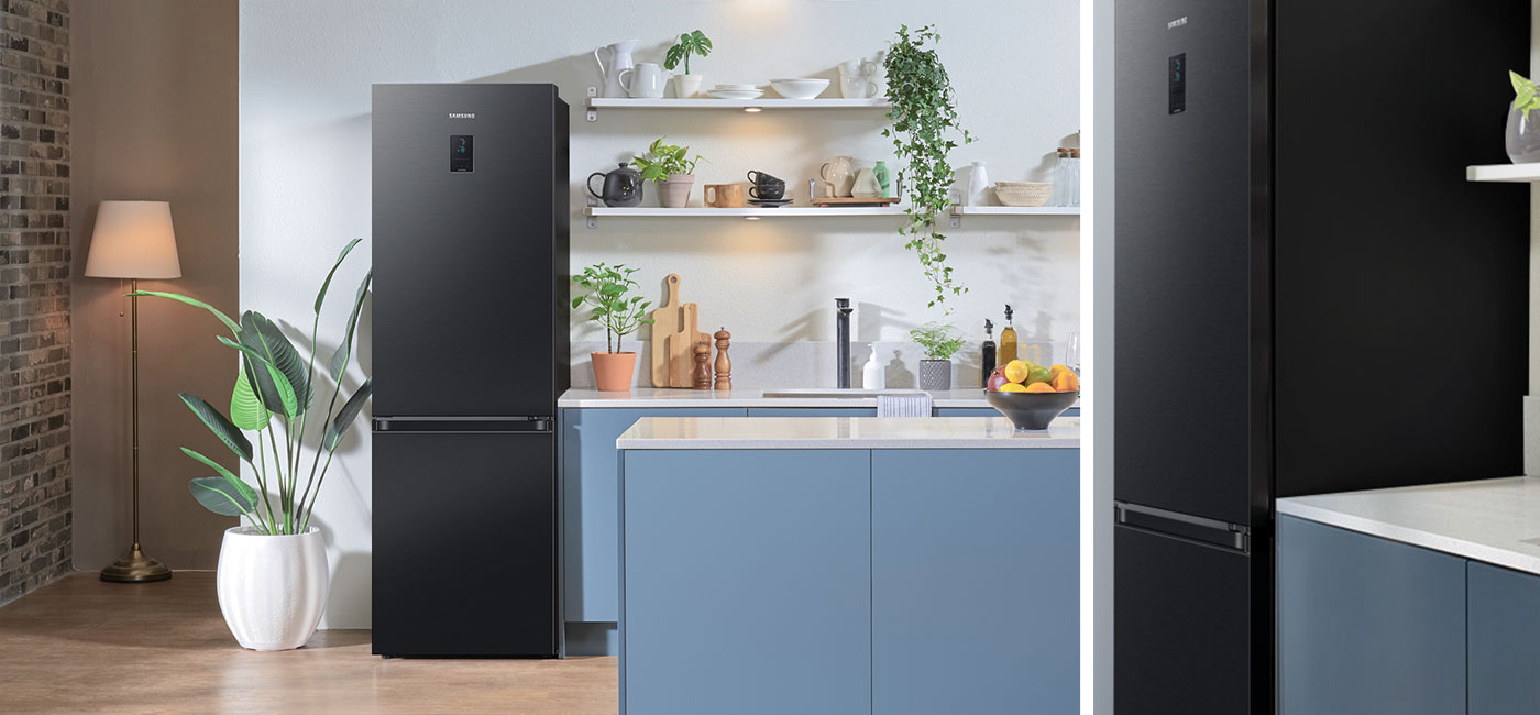 Design Samsung dopasowany do nowoczesnej kuchni: lodówka RB34C675EBN