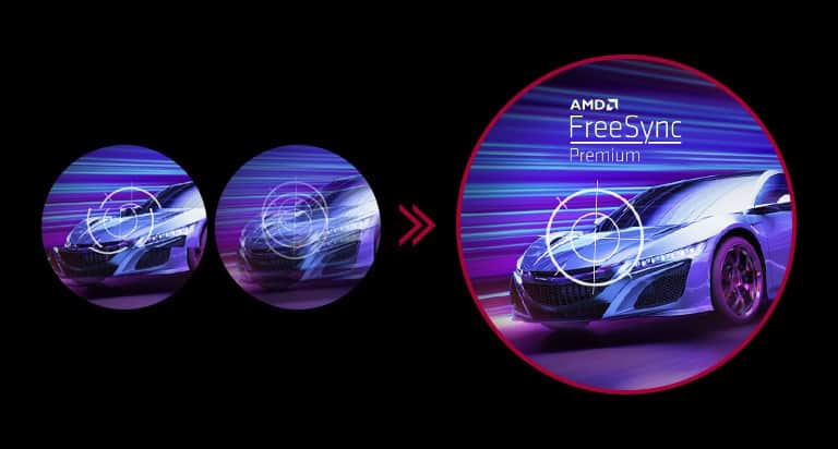 Funkcja AMD FreeSync Premium zapewnia płynny obraz w dynamicznych scenach.