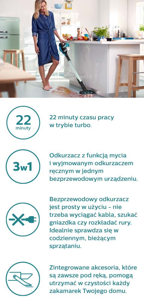 Philips Dokładne porządki. Odkurzacz z funkcją mycia