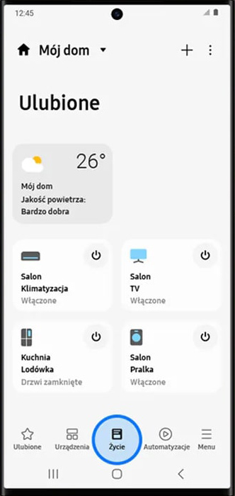 Krok 1 w aplikacji SmartThings pralki WW80CGC04DAE marki Samsung z Neonet