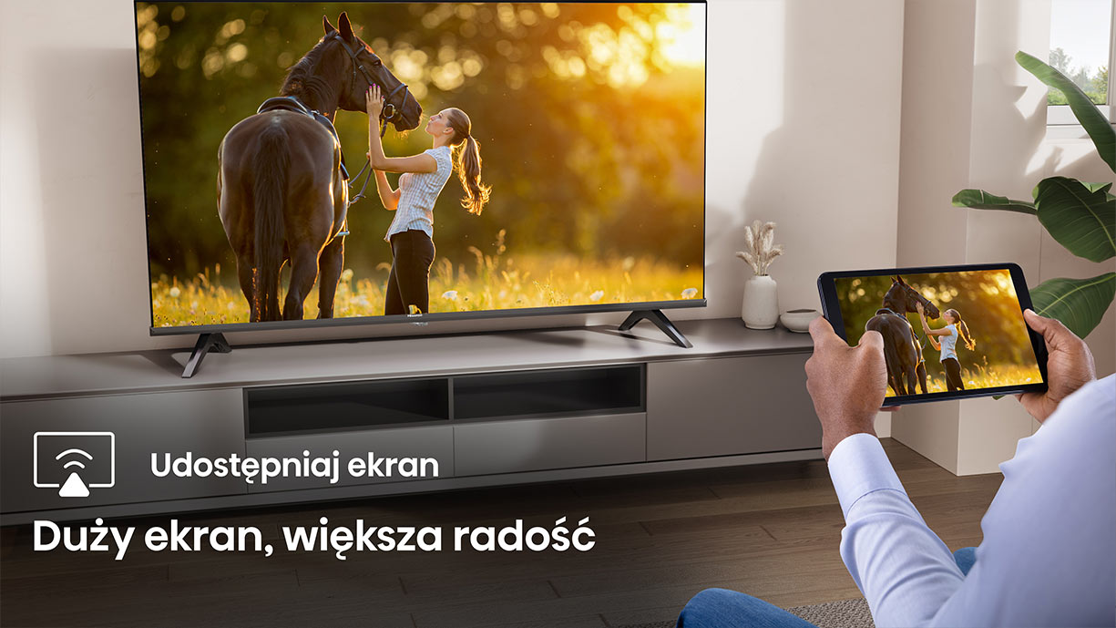 Udostępniaj ekran - Duży ekran- większa radość
