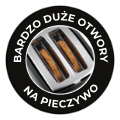 Duże otwory na pieczywo