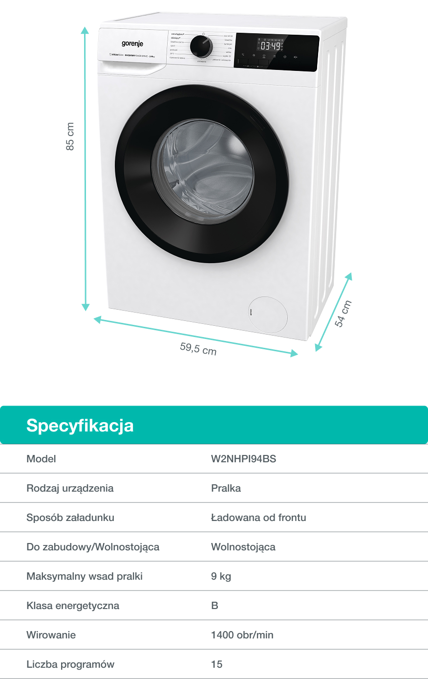 GORENJE LAUNDRY W2NHPI94BS-PL
