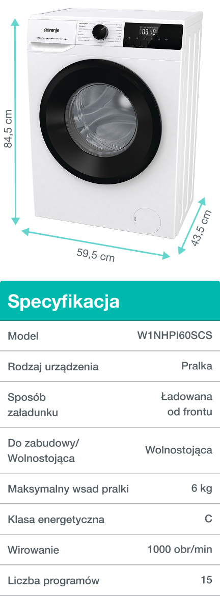 GORENJE LAUNDRY W1NHPI60SCS-PL