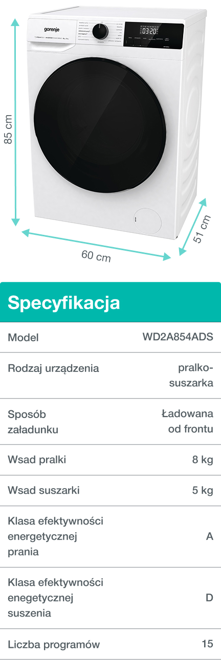 GORENJE LAUNDRY WD2A854ADS-PL