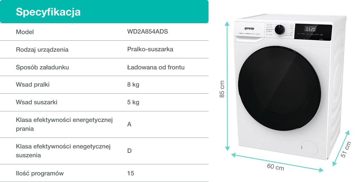 GORENJE LAUNDRY WD2A854ADS-PL