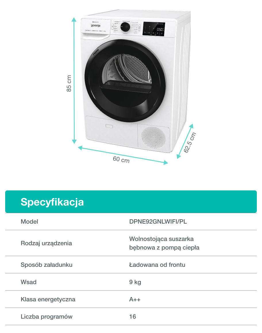 GORENJE LAUNDRY DPNE92GNLWIFI-PL