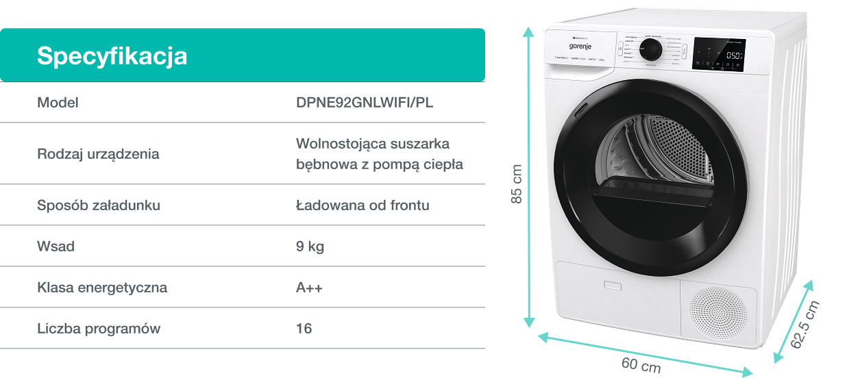 GORENJE LAUNDRY DPNE92GNLWIFI-PL