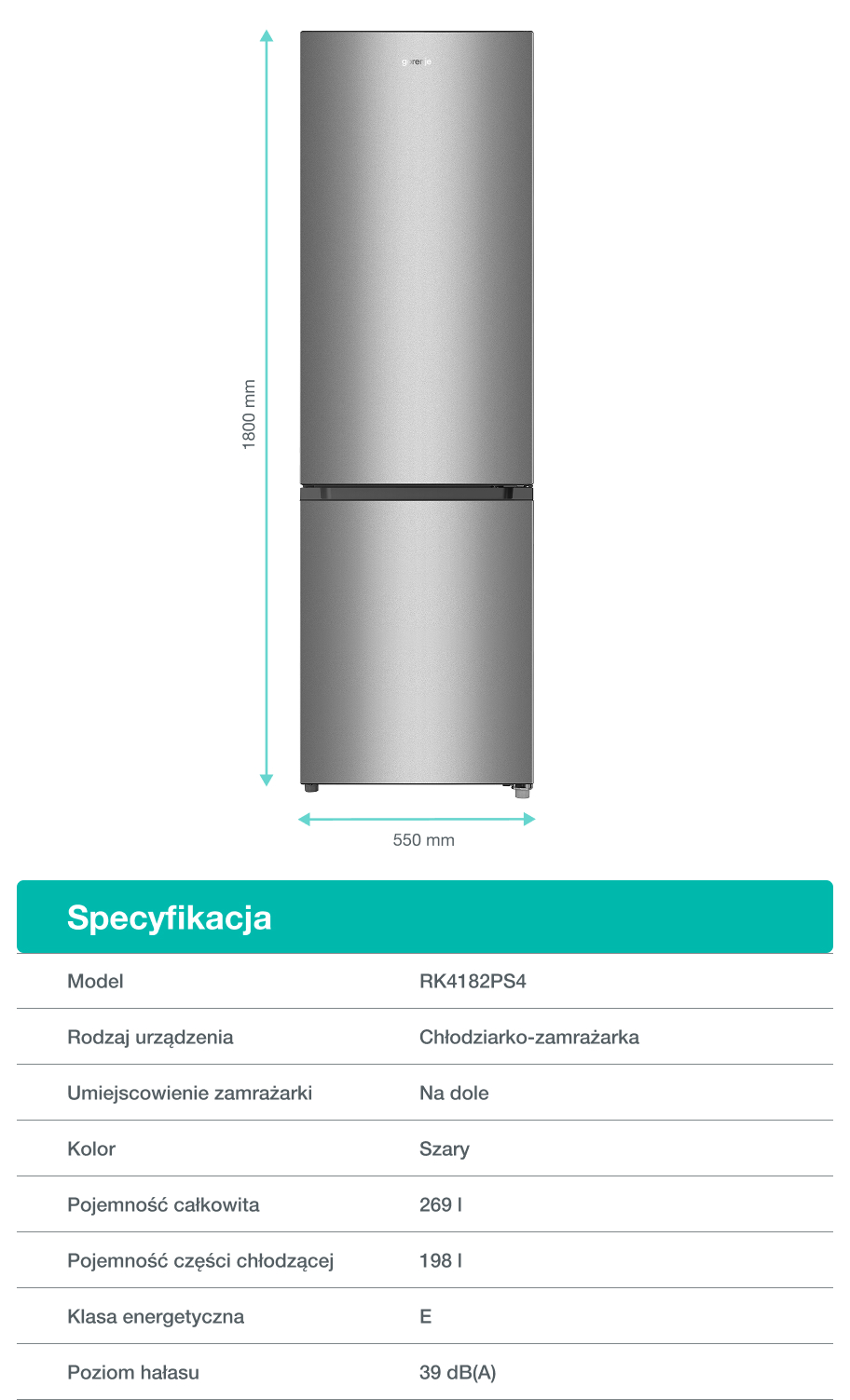 Gorenje fridge RK4182PS4