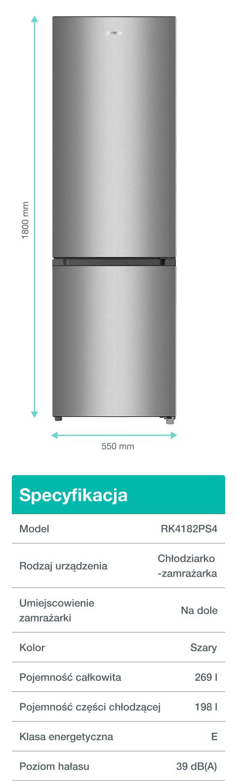 Gorenje fridge RK4182PS4
