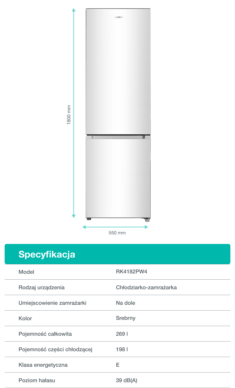 Gorenje fridge RK4182PW4