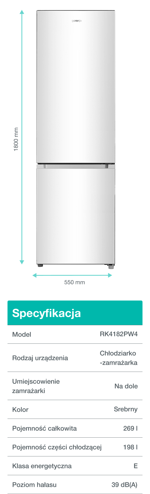 Gorenje fridge RK4182PW4