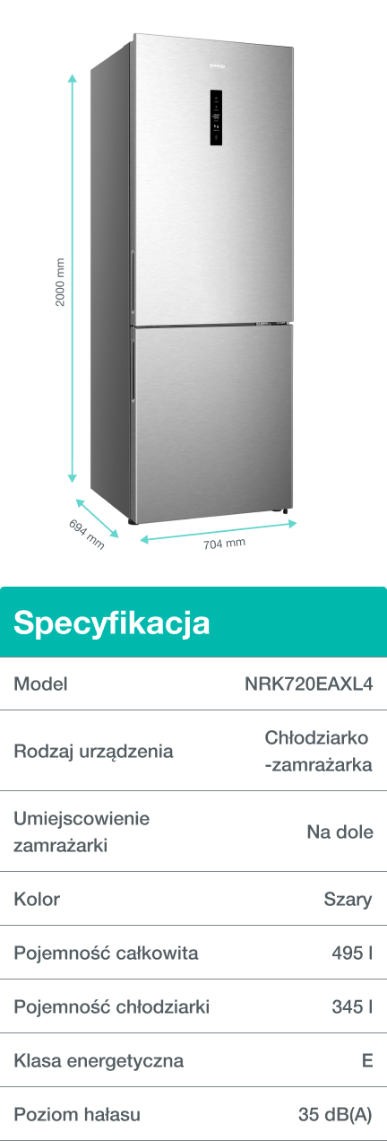 Gorenje fridge NRK720EAXL4