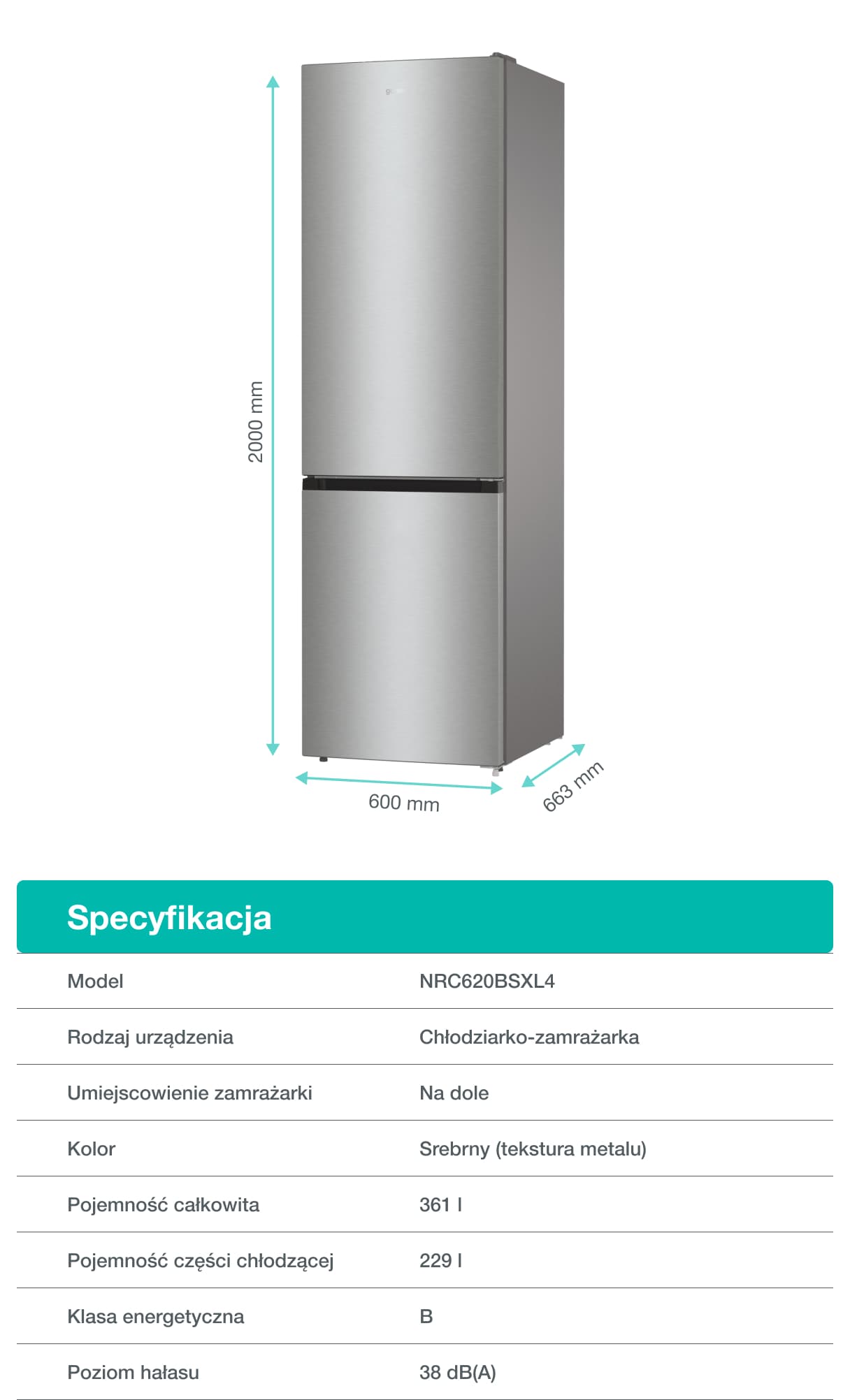 Gorenje fridge NRC620BSXL4