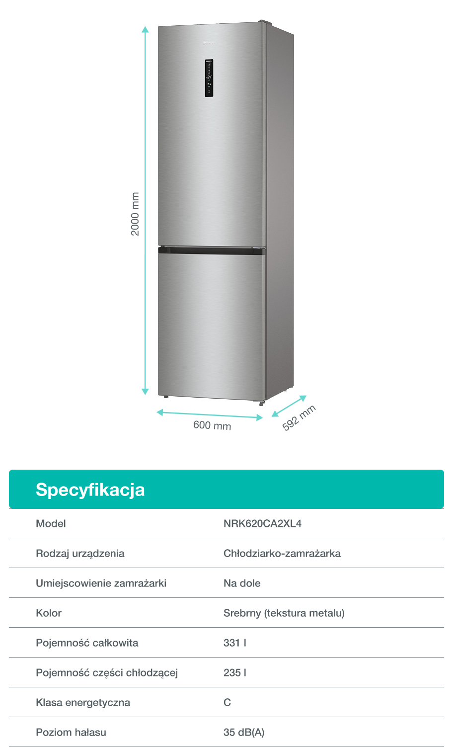 Gorenje fridge NRK620CA2XL4