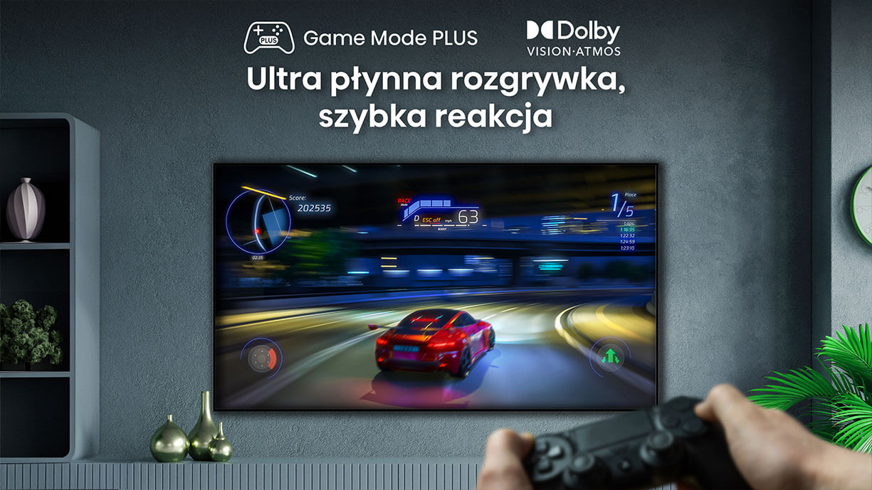 Game Mode PLUS - Dolby Vision Atmos - Ultra płynna rozgrywka, szybka reakcja