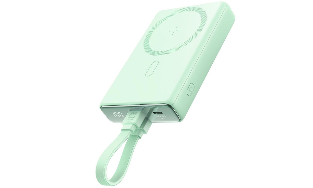 Powerbank magnetyczny JoyRoom 10000mAh 20W z podstawką zielony