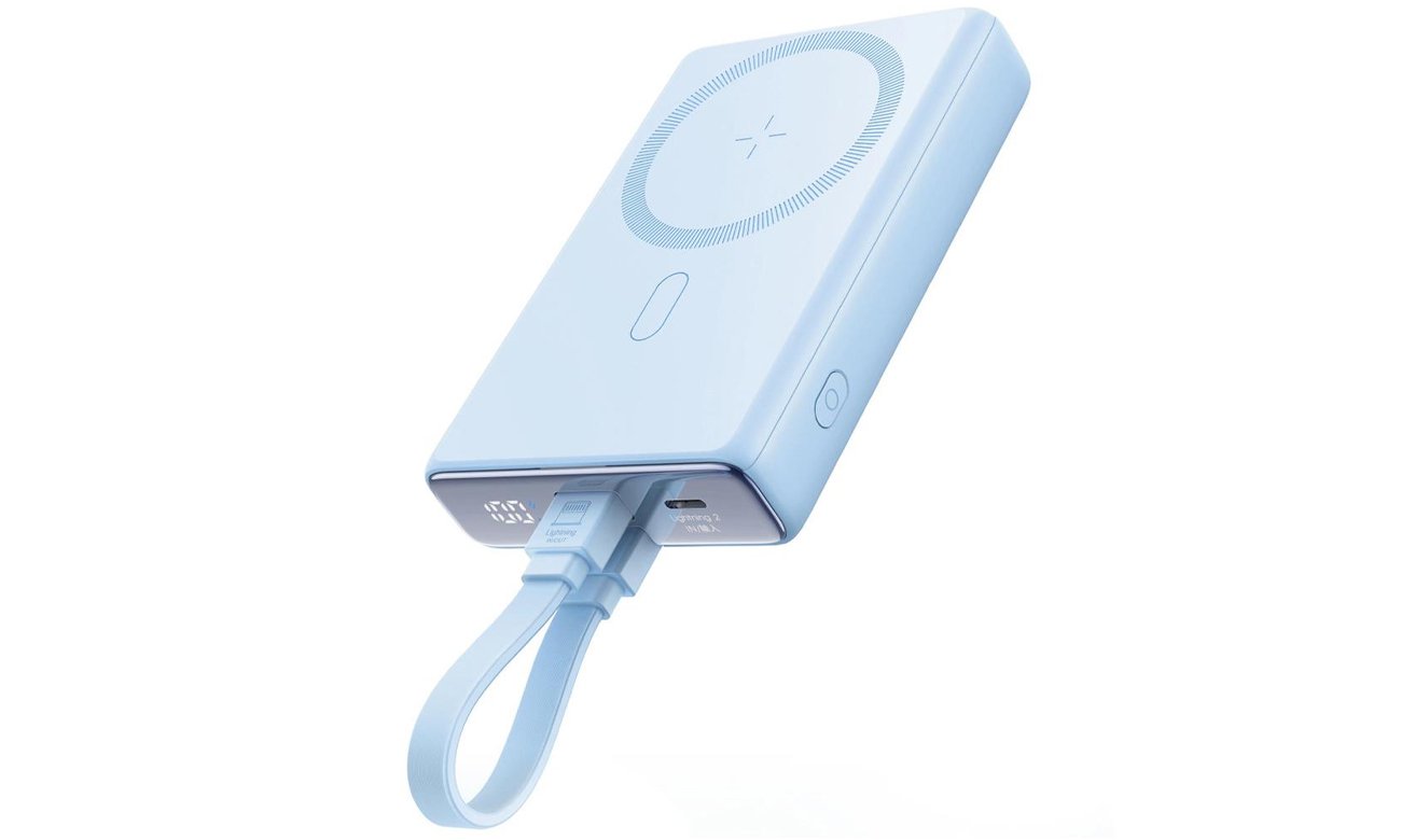 Powerbank magnetyczny JoyRoom 10000mAh 20W z podstawką niebieski