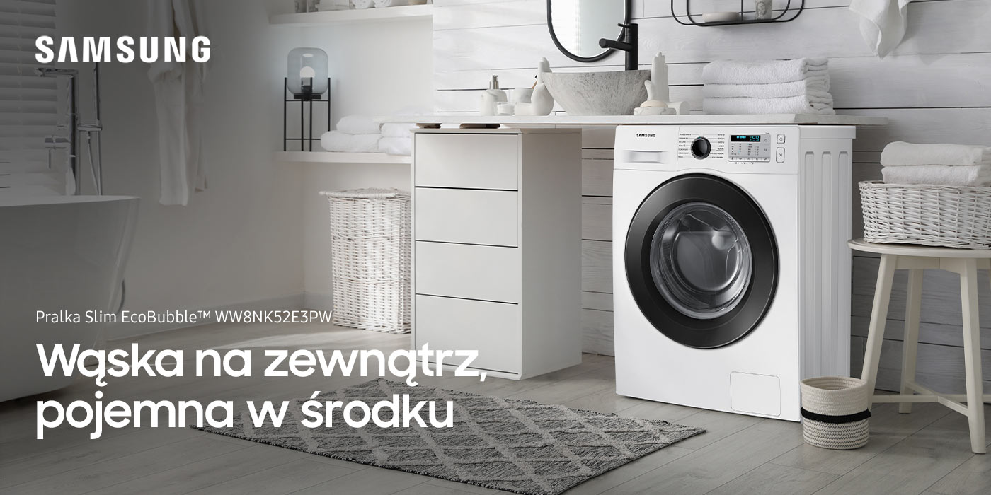 Pralka Samsung slim EcoBubble WW8NK52E3PW dostępna w sklepach sieci Neonet
